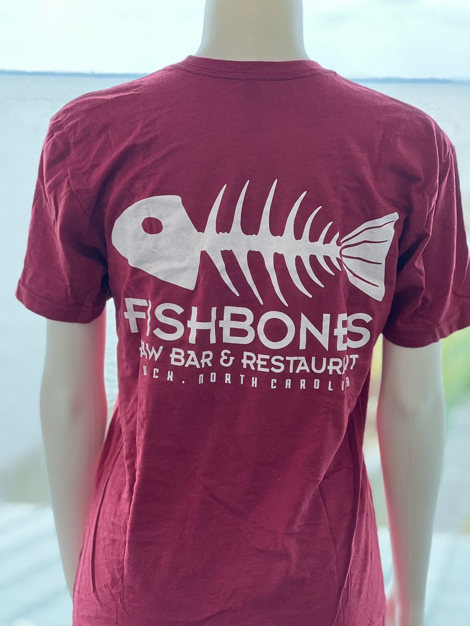 New Bones Logo Short Sleeve Next Level Material Fishbones Raw Bar and Restaurant